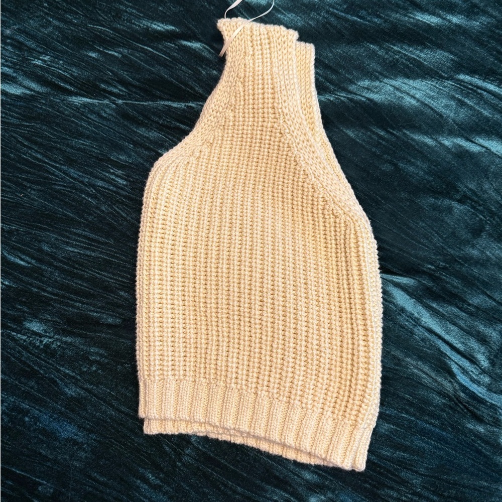 O'Neill Cream Ribbed Crop Tank Top - Picture 3 of 3